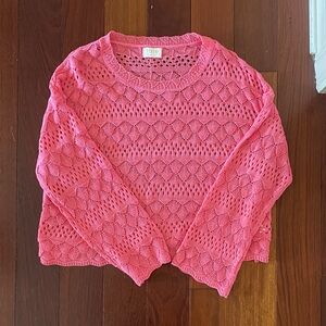 Fate Women's Vibrant Pink Crochet Sweater